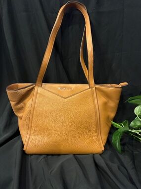 Michael Kors Whitney Small Tan Pebbled Leather Tote (ABBA)